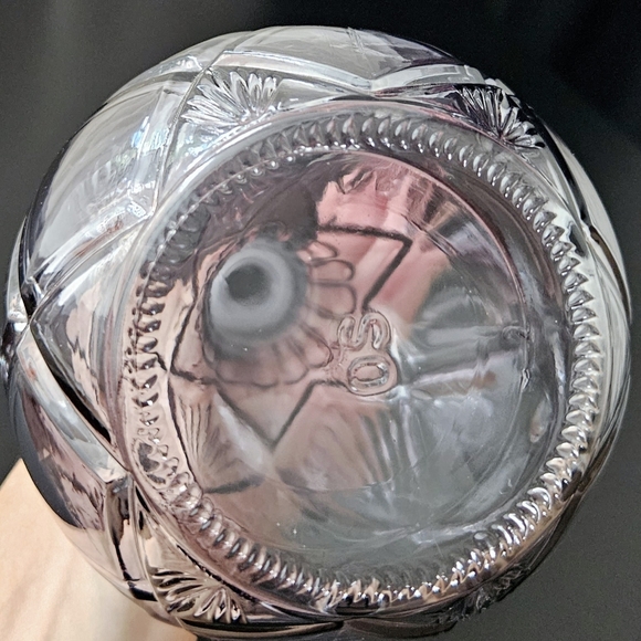 Glass Decanter With Stopper Round Base Clear Gray - Picture 4 of 5